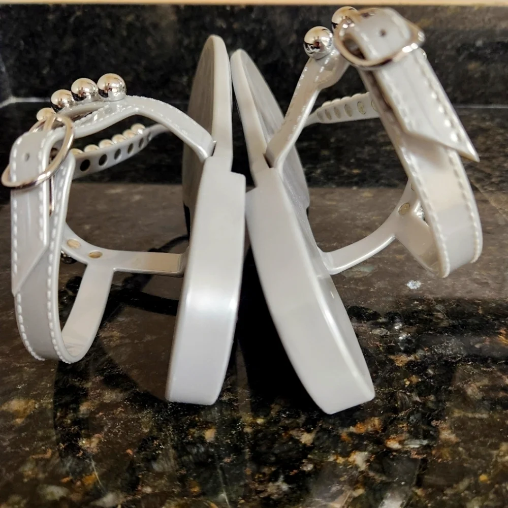 Stuart Weitzman glossy silver